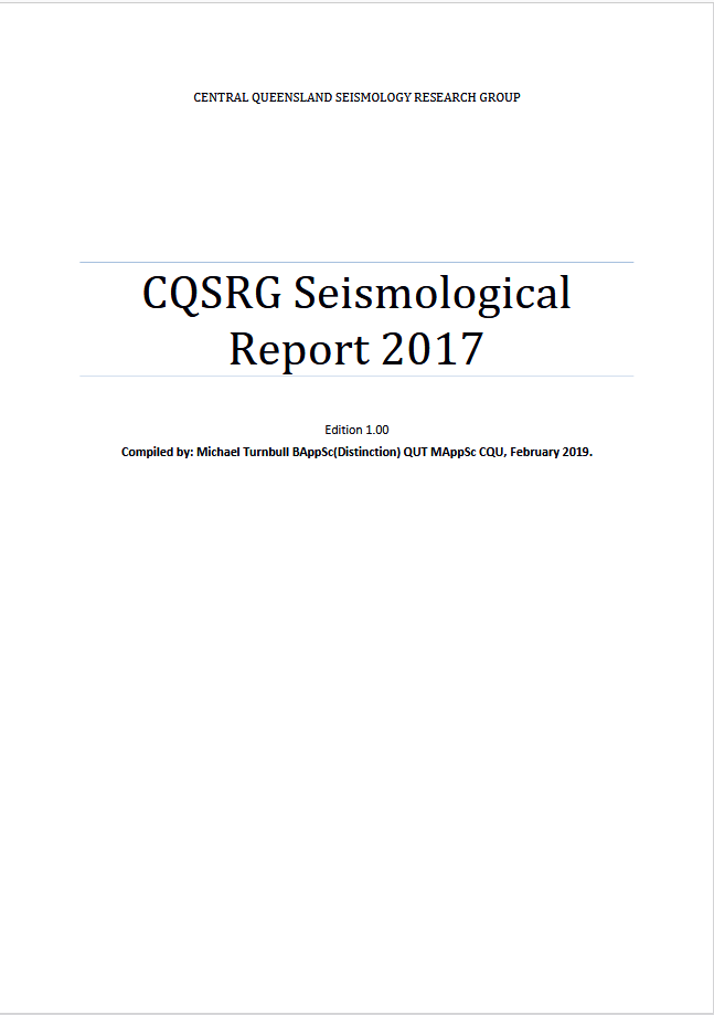 CQSRG Seismological Report 2017